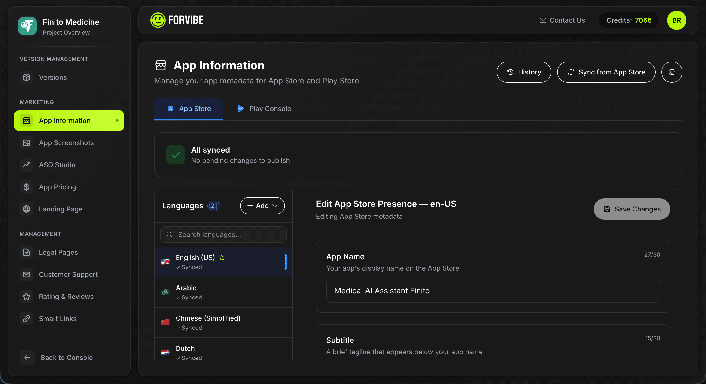 Forvibe Dashboard Preview